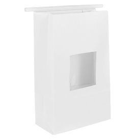 Sac SOS Blanc avec fermeture et fenêtre 15+7x23cm (1000 Utés)