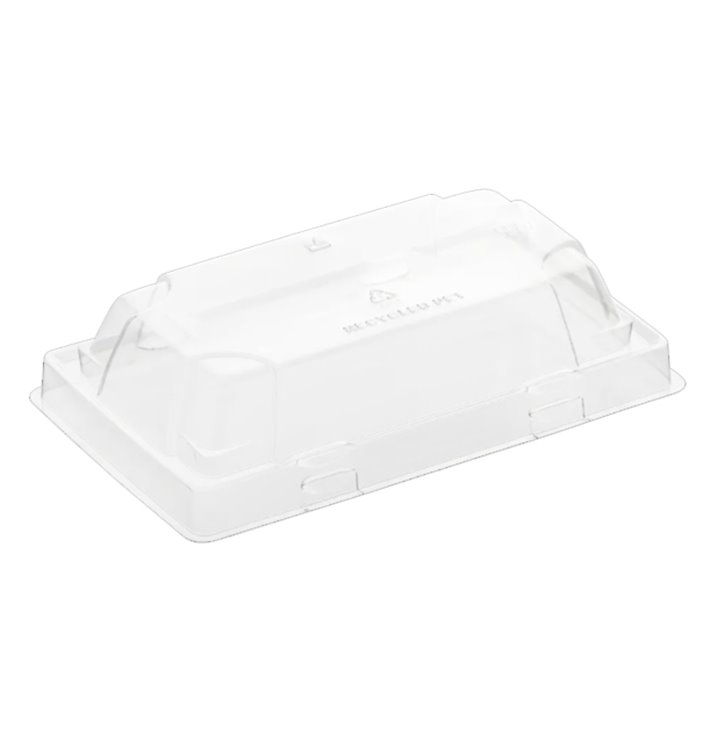 Plastic Deksel voor sushi Container rPET 12x6,2cm (50 stuks)