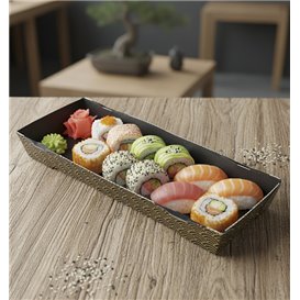 Plateau à Sushi en Carton ''Waves'' 22x9cm (400 Unités)