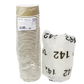 Pot en Carton Kraft avec couvercle PP 550ml Ø14cm (50 Utés)