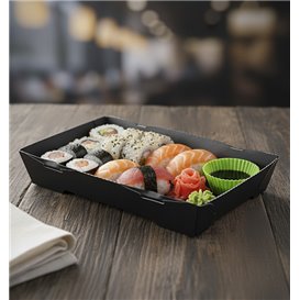 Zwarte Kartonnen Sushischaal 16,5x11,5cm (400 stuks)