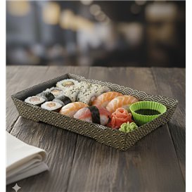Sushi-Verpakking Kartonnen ''Waves'' 16,5x11,5cm (400 Stuks)