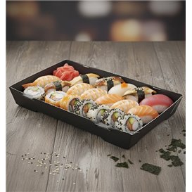 Sushi-Verpakking Kartonnen Zwart 18,5x12,5cm (400 Stuks)