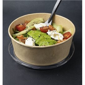 Pot en Carton Kraft avec couvercle PP 1140ml Ø18cm (25 Utés)