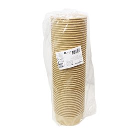 Pot en Carton Kraft-Kraft avec couvercle RPET 550ml Ø14cm (50 Utés)