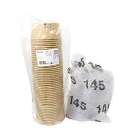 Pot en Carton Kraft-Kraft avec couvercle RPET 750ml Ø14,4cm (50 Utés)
