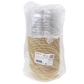 Papieren Container Kraft met RPET Deksel 33Oz/1000ml (25 stuks)
