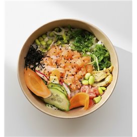 Pot en Carton Kraft-Kraft avec couvercle RPET 1140ml Ø18cm (25 Utés)