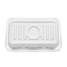 Suikerriet Gescharnierd Container "Menu Box" wit 25,5x15,5x6cm (250 stuks)