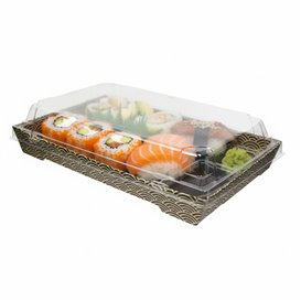 Couvercle Emballage Sushi rPET 21,5x13,5cm (50 Unités)