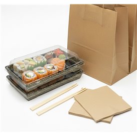 Couvercle Emballage Sushi rPET 21,5x13,5cm (50 Unités)