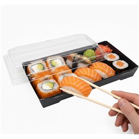 Couvercle Emballage Sushi rPET 21,5x13,5cm (400 Unités)