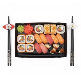 Sushi-Verpakking Kartonnen Zwart 26x19cm (200 Stuks)