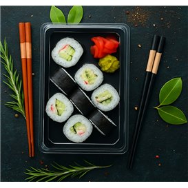 Couvercle Emballage Sushi rPET 26x19cm (200 Utés)