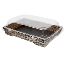 Plastic Deksel voor sushi Container rPET 16,5x11,5cm (50 stuks)