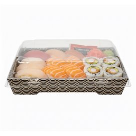 Plastic Deksel voor sushi Container rPET 16,5x11,5cm (50 stuks)