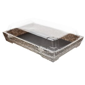 Plastic Deksel voor sushi Container rPET 18,5x12,5cm (50 stuks)