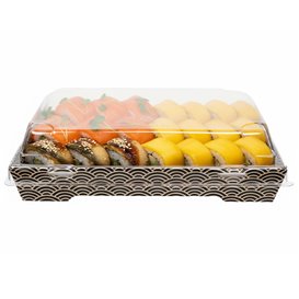 Couvercle Emballage Sushi rPET 18,5x12,5cm (50 Unités)