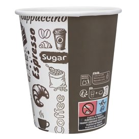 Kartonnen Beker ''Coffee Time'' 8Oz/240ml Ø8,0cm (1.000 Stuks)