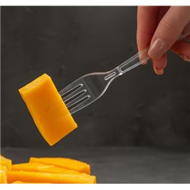 Fourchette Réutilisable PS Transparente 18cm (480 Utés)