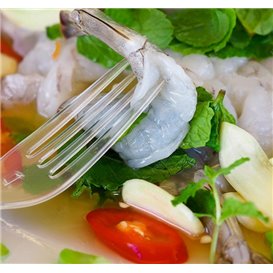 Fourchette Réutilisable PS Transparente 18cm (20 Utés)