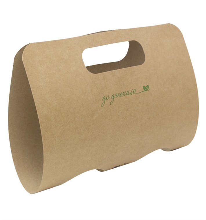 Papieren Kraft Bekerhouder met Handvat 23,9x18cm Ø8,0cm (500 stuks)