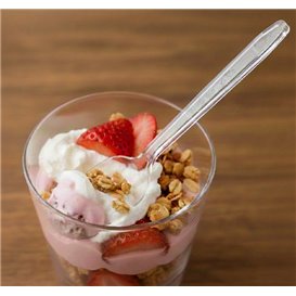 Cuillère Réutilisable PS Transparente 18cm (50 Utés)