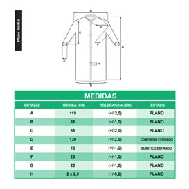 Blouse Industrielle PP Bleu Velcro et Sans Poches XL 35gr (100 Utés)