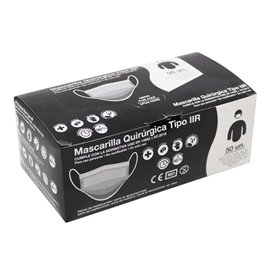 Masque Chirurgical avec élastiques 3 Plis Type I Noir (50 Utés)