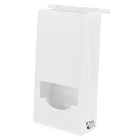 Sac SOS Blanc avec fermeture et fenêtre 12+6x23,5cm (50 Utés)