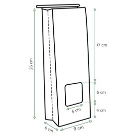 SOS-Zak Wit met Sluiting en Venster 9+6x26 cm (50 stuks)