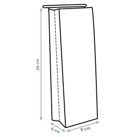 Witte SOS-zak met sluiting 9+6x26 cm (50 stuks)