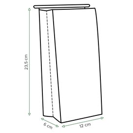 Sac SOS Blanc avec fermeture 12+6x23,5cm (50 Utés)