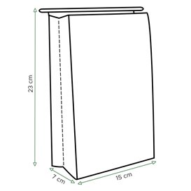 Sac en Papier SOS et Fenêtre d'Exposition BOPP avec Fermeture 15+7x23cm (50 Utés)