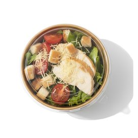 Papieren Container Kraft + RPET Deksel 550ml Ø14cm (250 stuks)