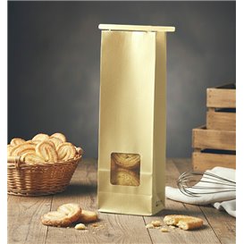 SOS Kraft-zak met sluiting en venster 9+6x26 cm (1000 stuks)