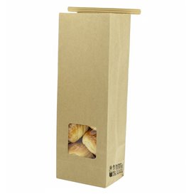 SOS Kraft-zak met sluiting en venster 9+6x26 cm (50 stuks)