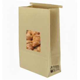 Sac SOS Kraft avec fermeture et fenêtre 15+7x23cm (1000 Utés)