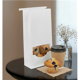 Sac SOS Blanc avec fermeture et fenêtre 12+6x23,5cm (50 Utés)