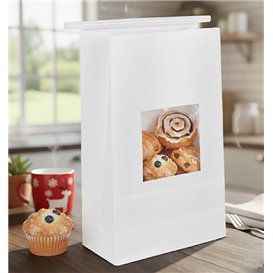 Sac SOS Blanc avec fermeture et fenêtre 15+7x23cm (50 Utés)