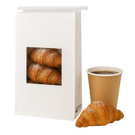 Sac SOS Blanc avec fermeture et fenêtre 15+7x23cm (1000 Utés)