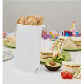 Witte SOS-zak met sluiting 12+6x23,5cm (50 stuks)