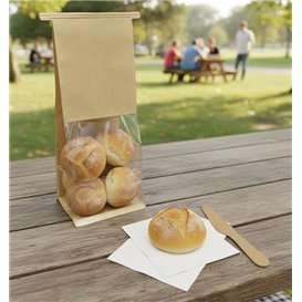 SOS Papieren Zak met BOPP Venster en Sluiting 9+6x26 cm (1000 stuks)