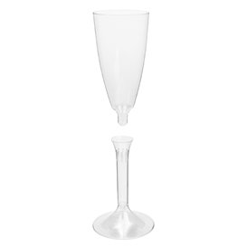 Herbruikbaar Durable Champagneglazen/flutes 120ml PS transparante voet (200 stuks)