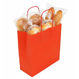 Papieren zak met handgrepen kraft rood 90g/m² 22+10x27cm (25 stuks) 