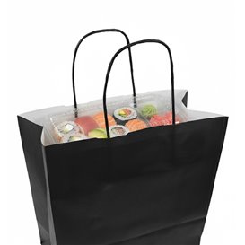 Sac en papier SOS Noir avec Anses 90g/m² 24x11x32cm (25 Utés)