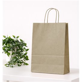 Sac en papier avec Anses Kraft 115g/m² 24+11x32cm (250 Utés)