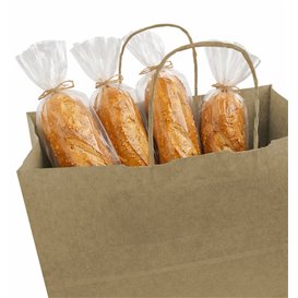 Sac en Papier Kraft Marron avec Anses 115g/m² 27+16x31cm (25 Utés)