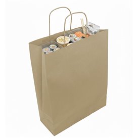 Sac en papier avec Anses Kraft 115g/m² 35+16x44cm (25 Utés)