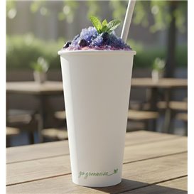 Gobelet en Carton "Go Green" Blanc 20Oz/600ml Ø9,0cm (1.000 Utés)